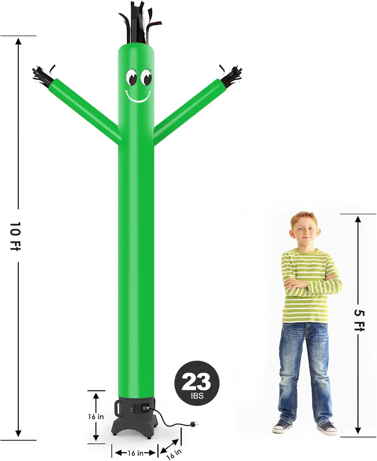 10ft Inflatable Dancer Waving Tube Man Puppet for Store Sign (Green)