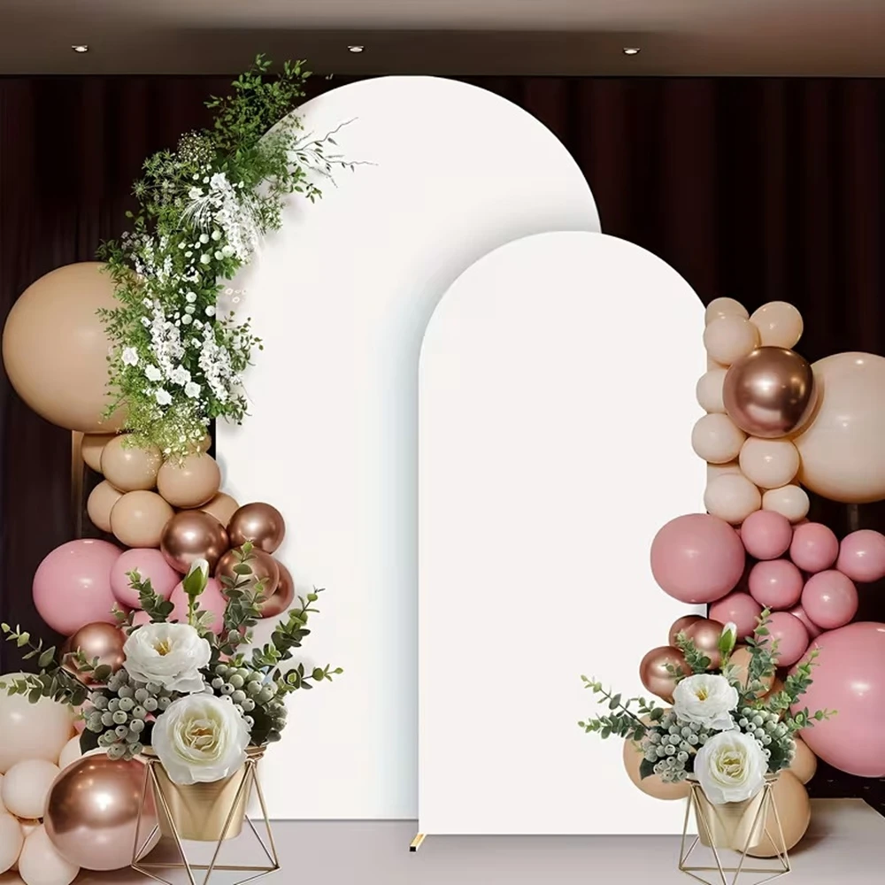 White Elastic Fabric Arch Backdrop Baby Shower Birthday Party Decor Wedding  Portrait Custom Arched Background Photo Studio Prop