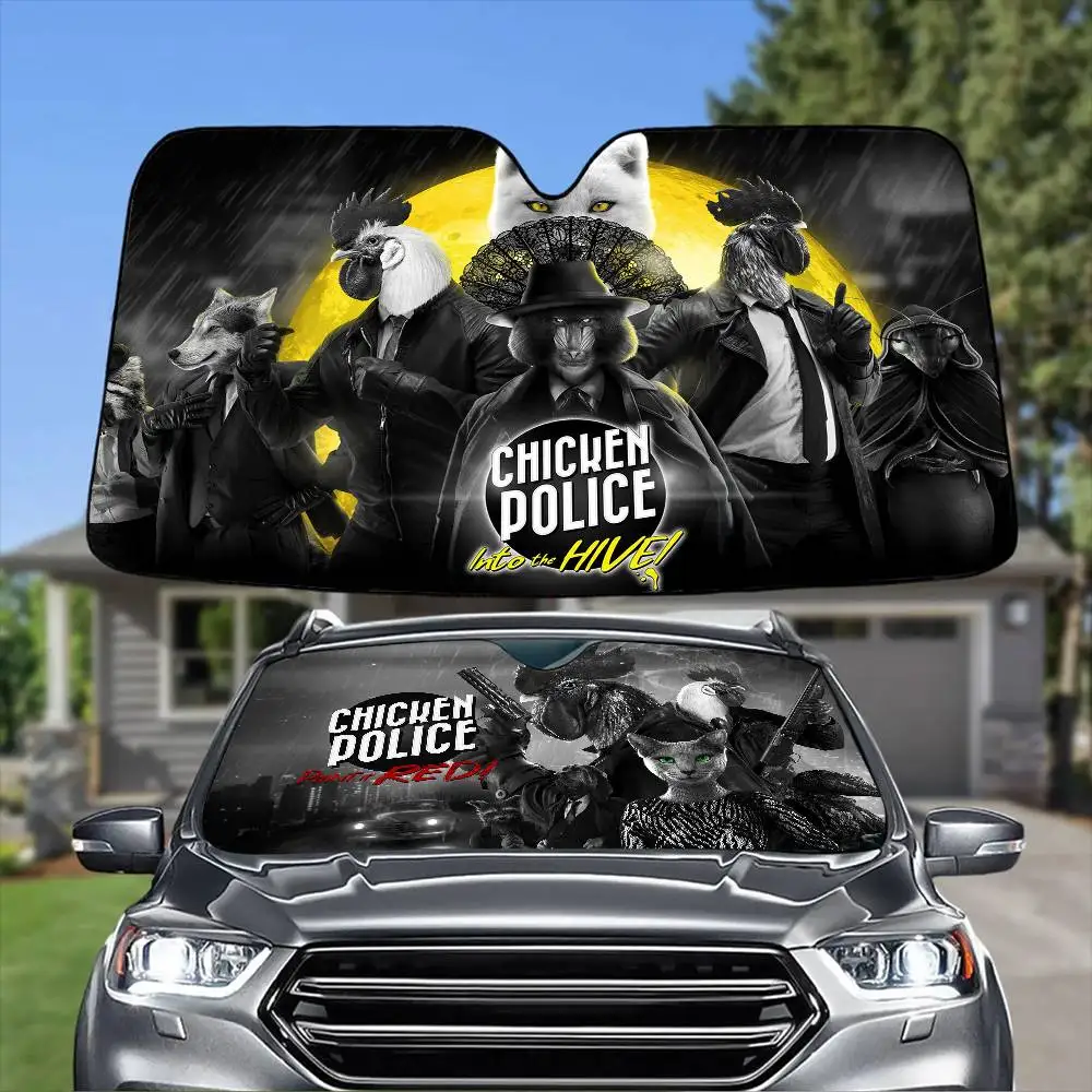 لعبة الدجاج طلاءها الأحمر مظلة السيارات الستائر الزجاج الأمامي المضادة للأشعة فوق البنفسجية حماية الجبهة الشمس الظل التبريد حامي #1