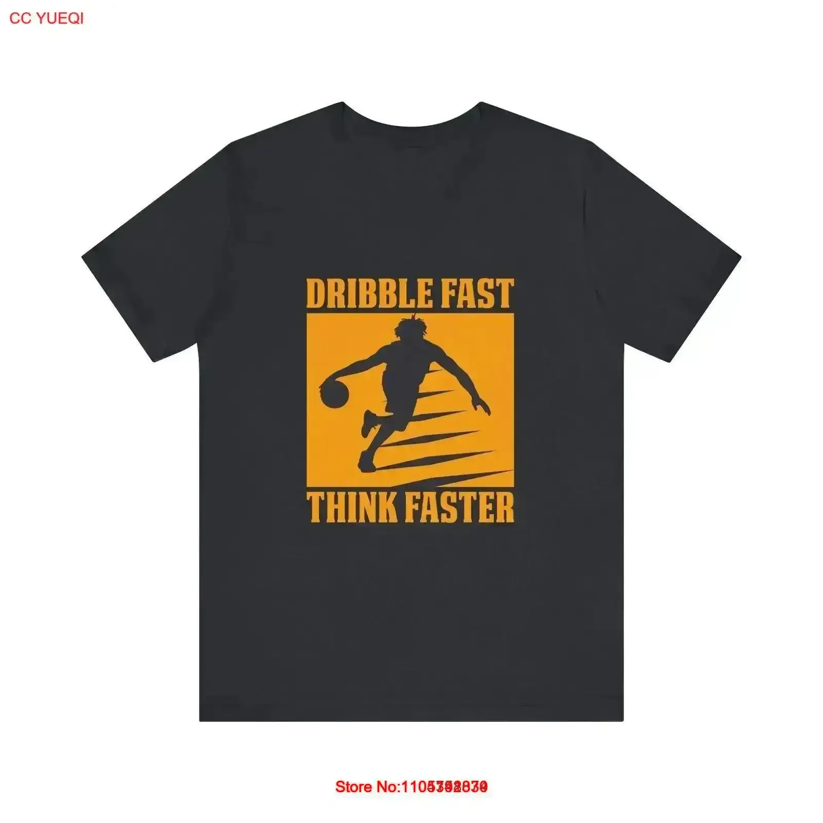 Camiseta Dribble Fast Think Faster, Ropa Deportiva de Baloncesto, Estilo Vintage Lavado, Ropa Urbana con Diseño Elegante y Suave