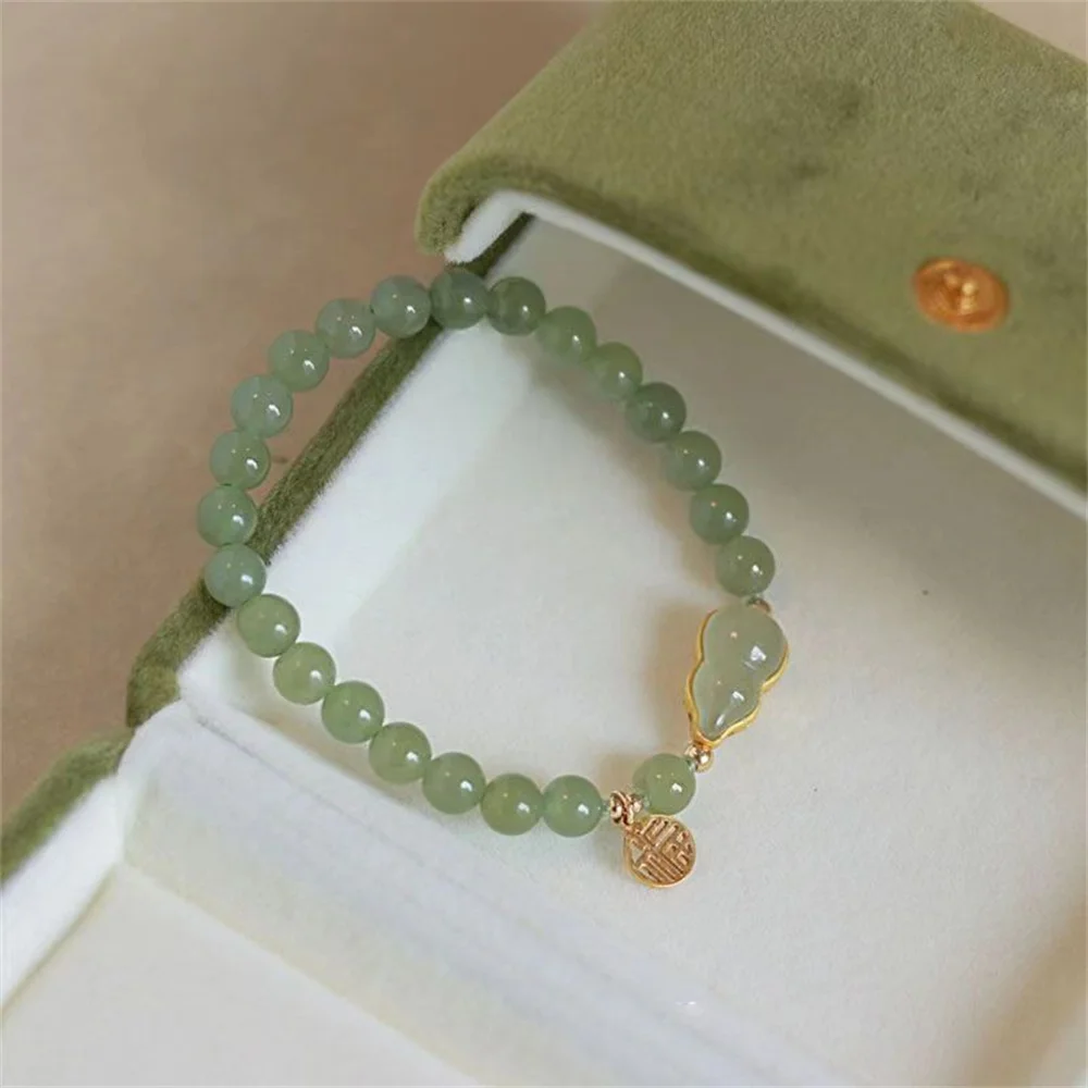 New Chinese Jade Bracelet Female Gourd Hand String Fu Brand Jasper Beads Transfer Beads Gift