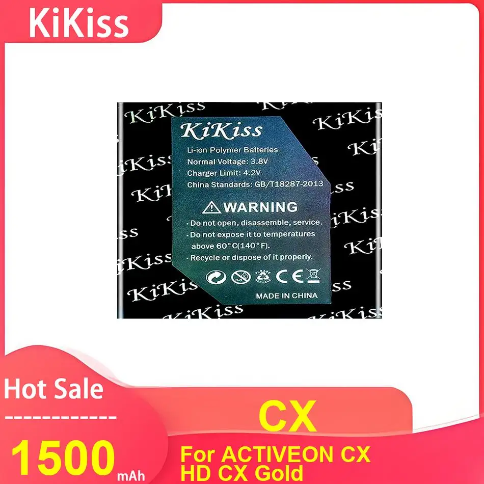 

Аккумулятор KiKiss для камеры ACTIVEON CX HD CX Gold, аккумуляторы CX 1500 мАч