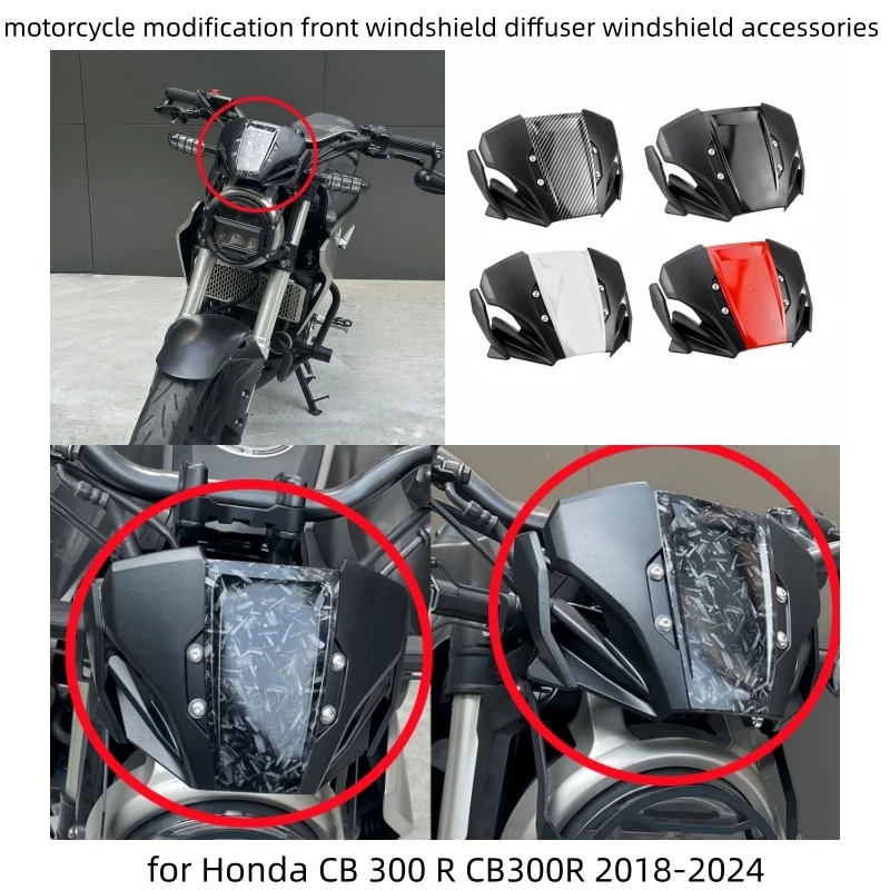 

Motorcycle modification front windshield deflector windshield accessories for Honda CB 300 R CB300R 2018-2024