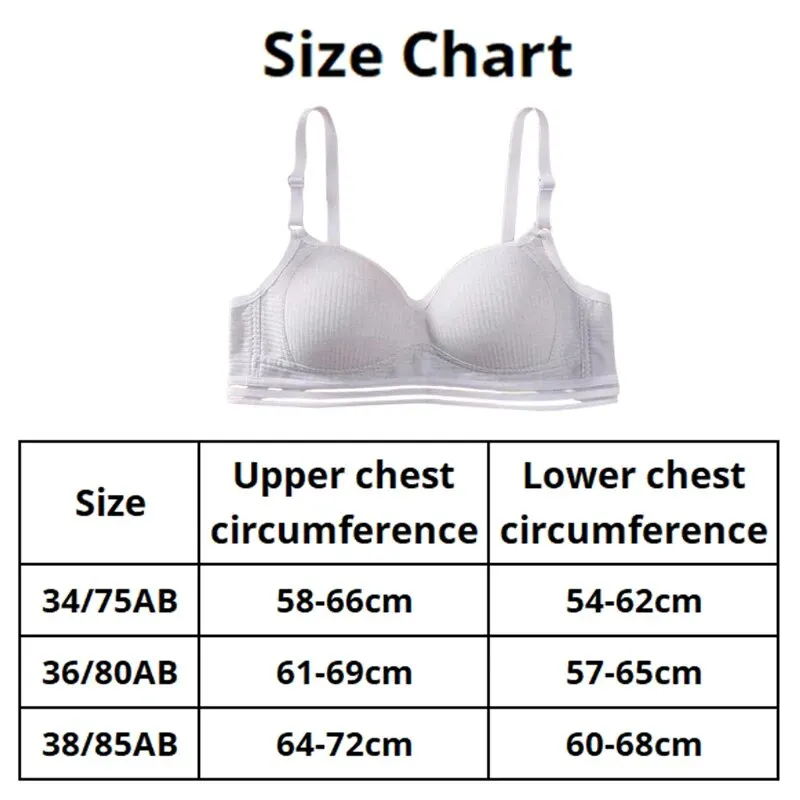 Screw Thread Fixed Cup Young Girl Bra Thin Cup Large Chest Appears Smaller Bra Comfortable Breathable Sporty Shockproof