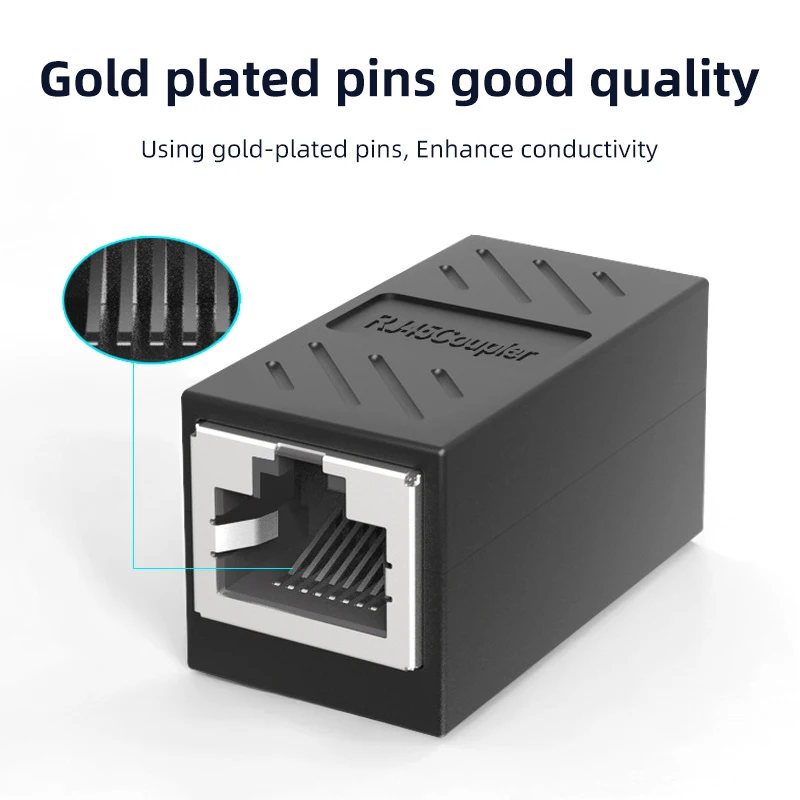 RJ45 Gigabit Network Coupler Female to Female For LAN Ethernet Extension Adapter For Cat8 Cat7 Cat6 Cat5, RJ45 Connector socke