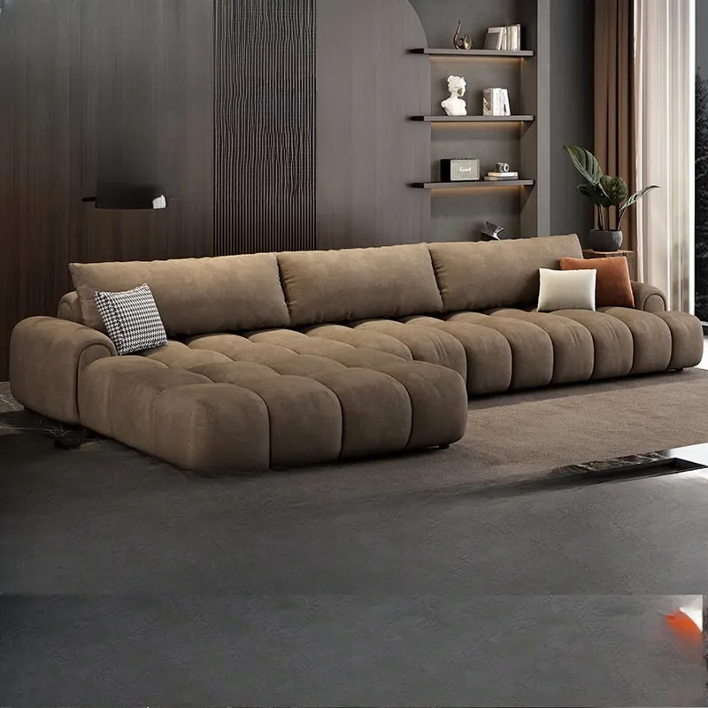 

Fabric sofa, modern light luxury small apartment living room cream style princess