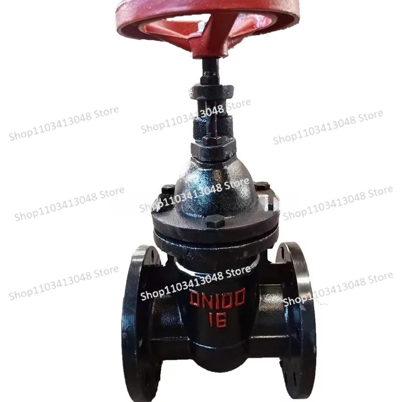 صمام بوابة شفة من الحديد الزهر Z45T-16 صمام بوابة حديدية، صمام قضيب داكن، صمام شفة من الحديد الزهر DN50-DN500