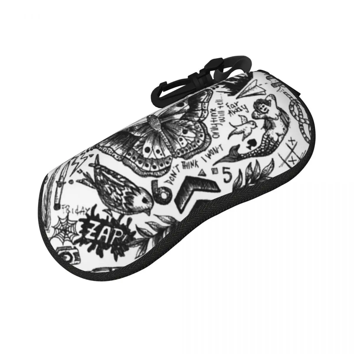 

One Direction - Tattoos Shell Glasses Case Protector Sunglasses Box Women Men Soft Eyeglass Bag Pouch