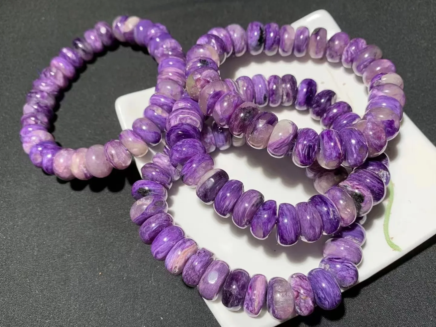 Unit One Bracelet 12mm Good Quality Natural Charoite Crystal Healing Disc Bead Bracelet