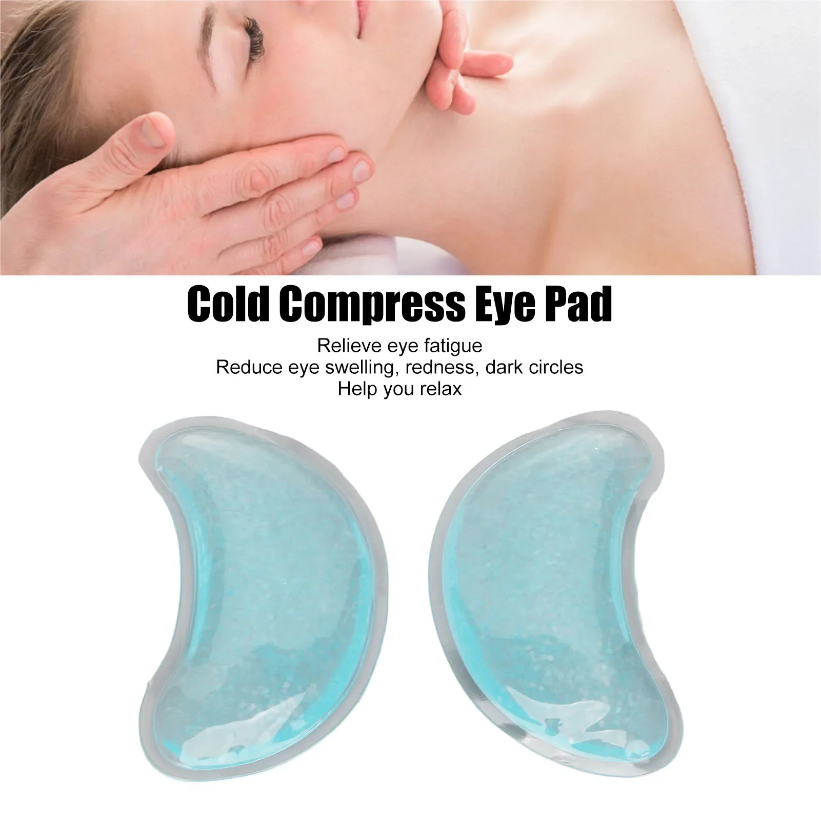 Hot Cold Compress Gel Eye Pad Reusable 1 Pair Cooling Ice Gel Eye Pack for Eye Strain Swelling Dark Circle