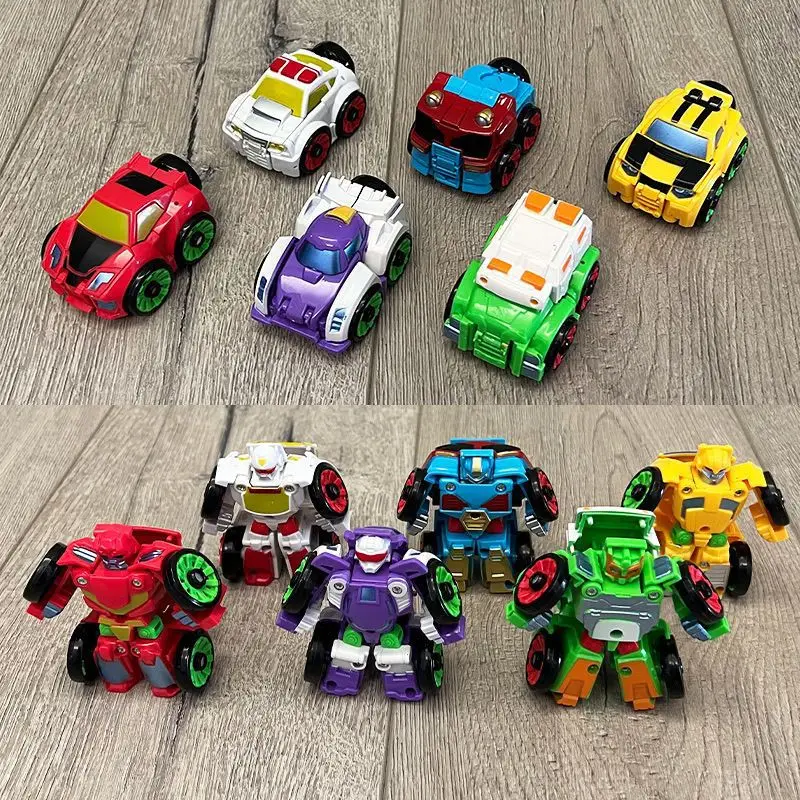 2024 New Q Version Of The Mini Deformation Robot Toys Creative 2-in-1 Transformer Car Robot Toys Interactive Toy Gifts For Boys