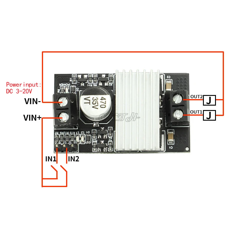 10A High Power DC Motor Drive Module Forward And Reverse PWM Speed Regulation Dimming Wide Voltage High Current 3V-20V