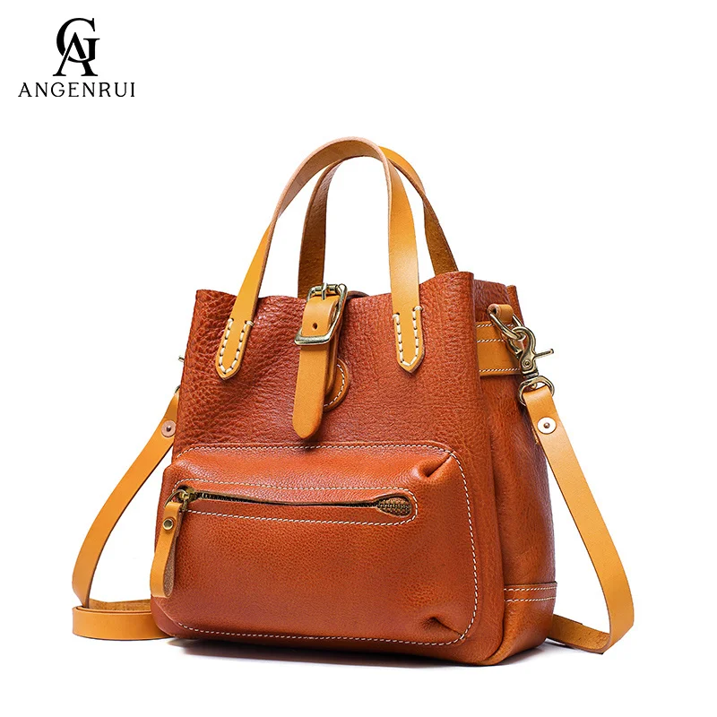 

Original Handmade New Retro Casual Leather Messenger Female Bag First Layer Cowhide Soft All-match Woman's Small