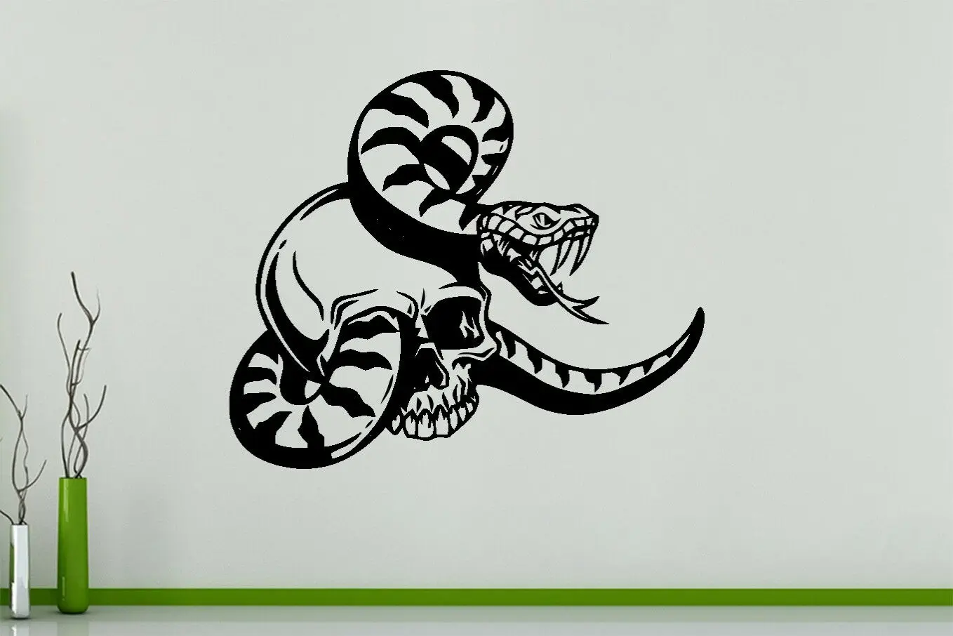 

Skull Snake Bones Reptile Skeleton Wall Art Decal Sticker Picture Poster