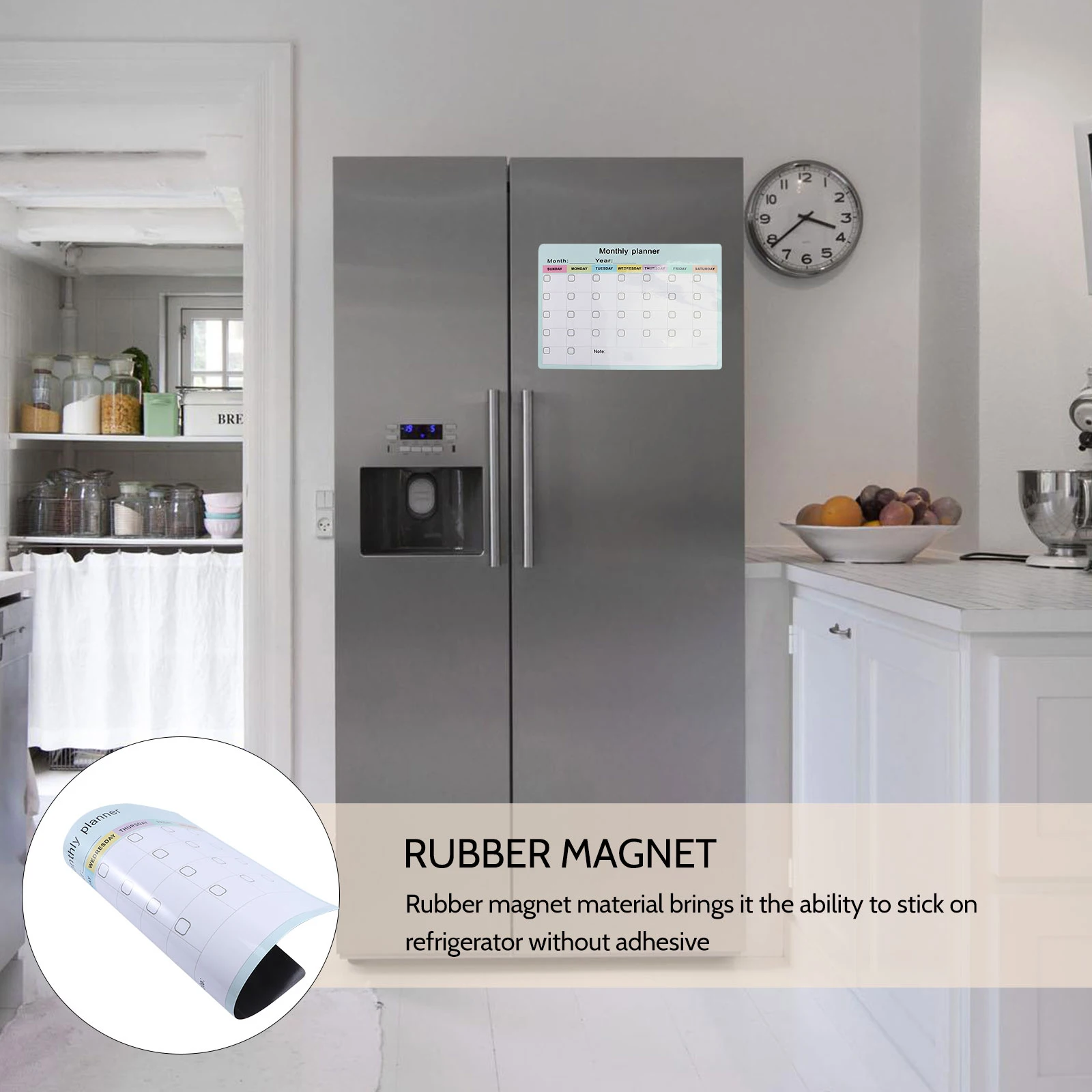 1Pcs Magnetic Monthly Plan Board Erasable Refrigerator Schedule Board Removable Reusable Pet Planner Calendar for Home