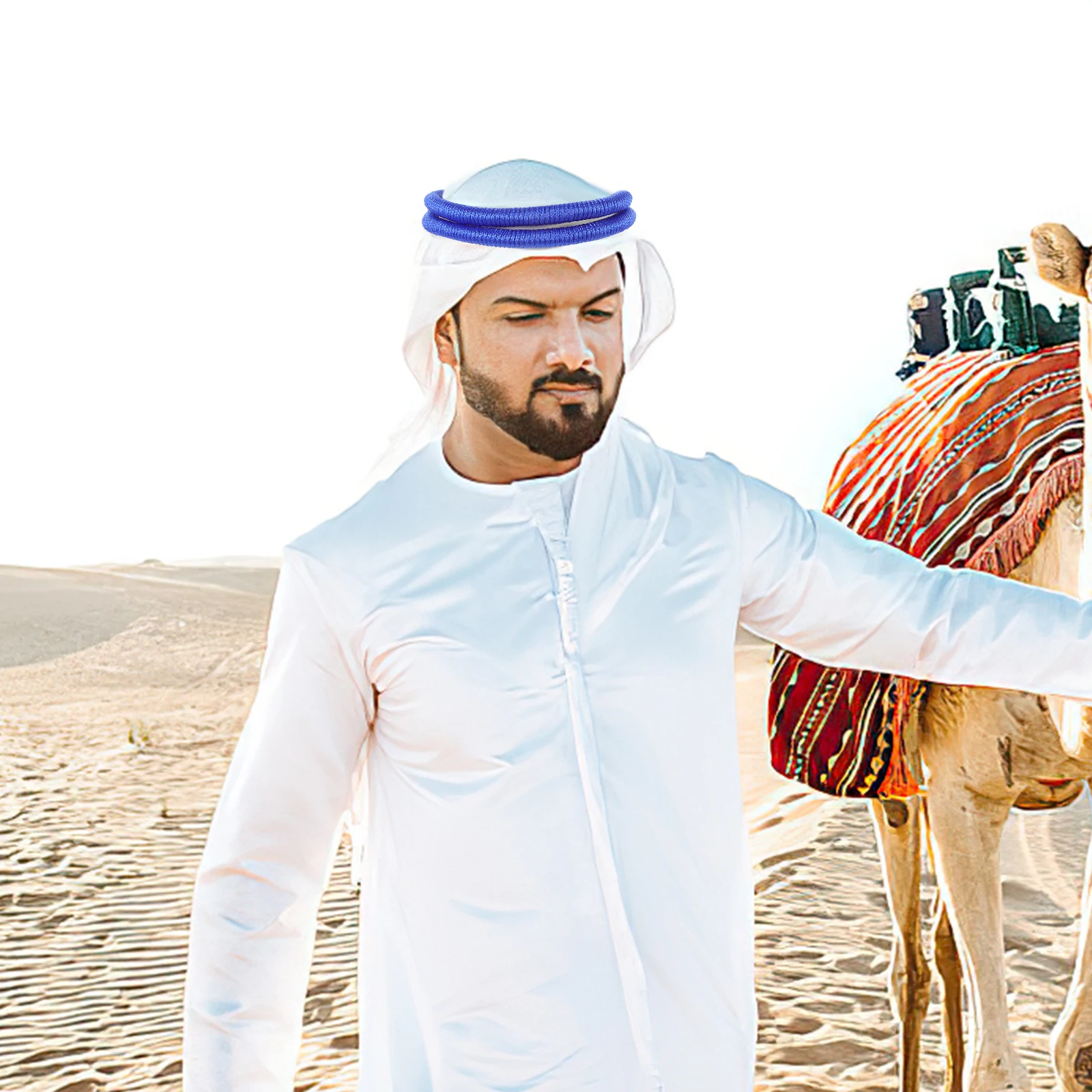 

Arab Costume Men Blue 57 Scarf Rope Arab Costume Accessories Wrap Accessories Theme Party Stage Performance Headband
