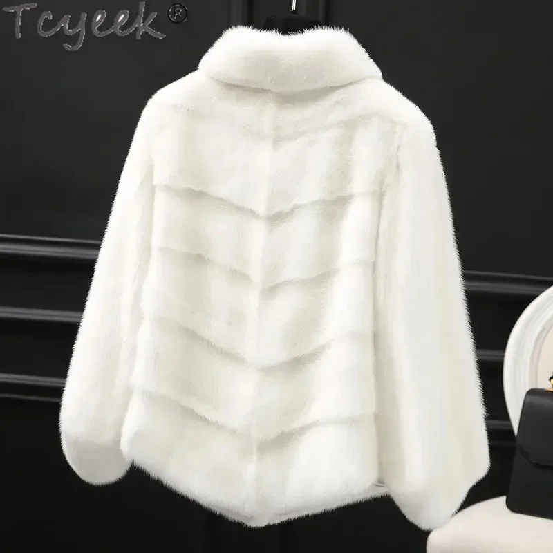 2024 tcyeek elegante warme Jacke weibliche Winter Luxus echte Mantel natürliche Nerz Pelz mäntel Frauen Kleidung casaco feminino lm