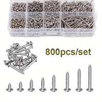 800PCS Modified Truss Head Sheet Metal Screws Assortment Kit Carbon Steel Self Tapping Drilling Screws for Metal Plastic Wood