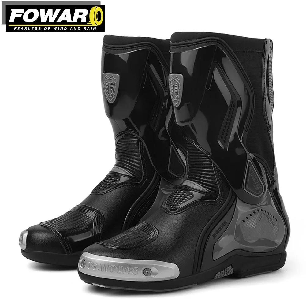 

New Boots For Motorcyclist Man Crashproof Road Shoes Consolidate Stability Cycling Shoes Fall Prevention Botas Moto Waterproof