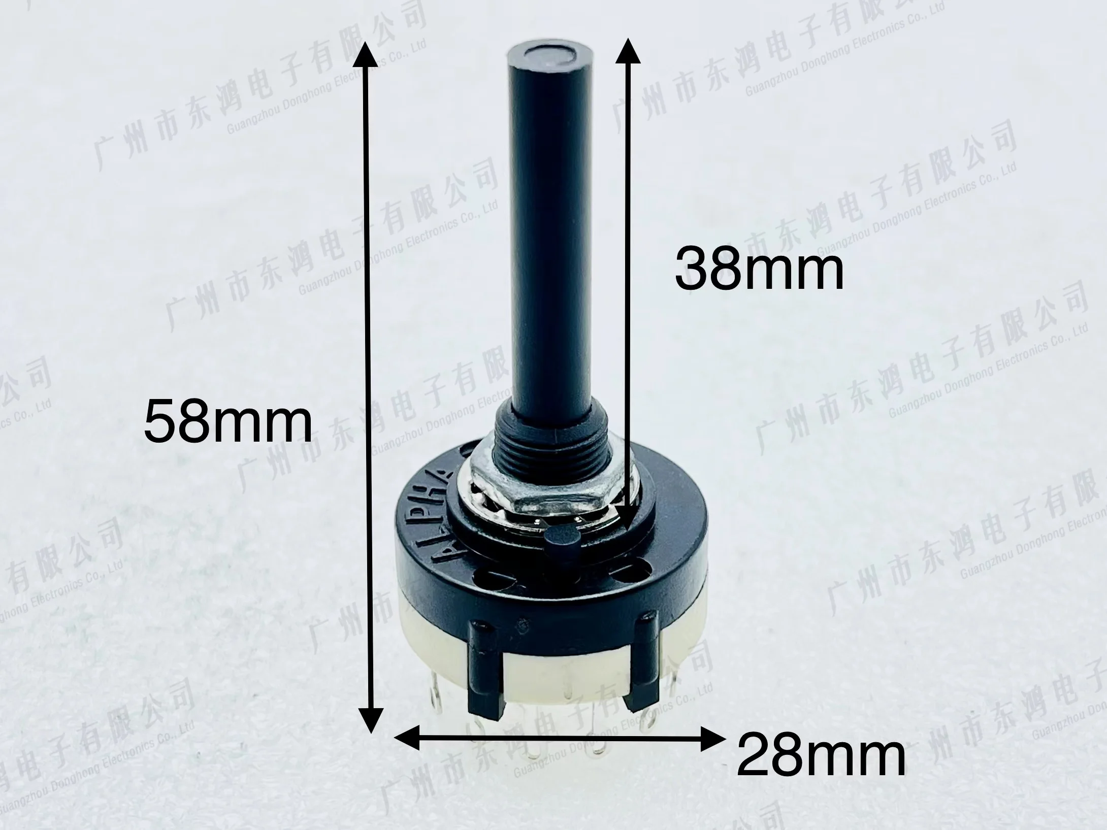 1PCS ALPHA Rotating band switch 2 knife 6 gear car DVD signal switching shaft length 38mm