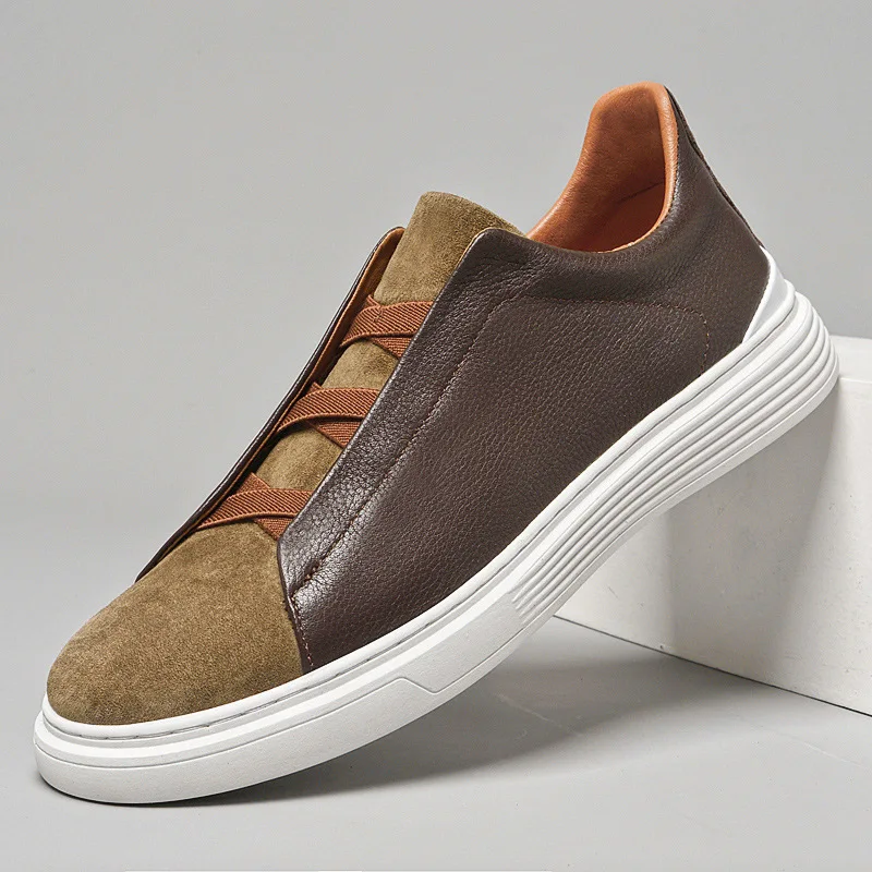 

Leather Casual Shoes Men's Slip-On Loafers Fashionable First Layer Cowhide Breathable Comfortable Summer Season Flat Heel
