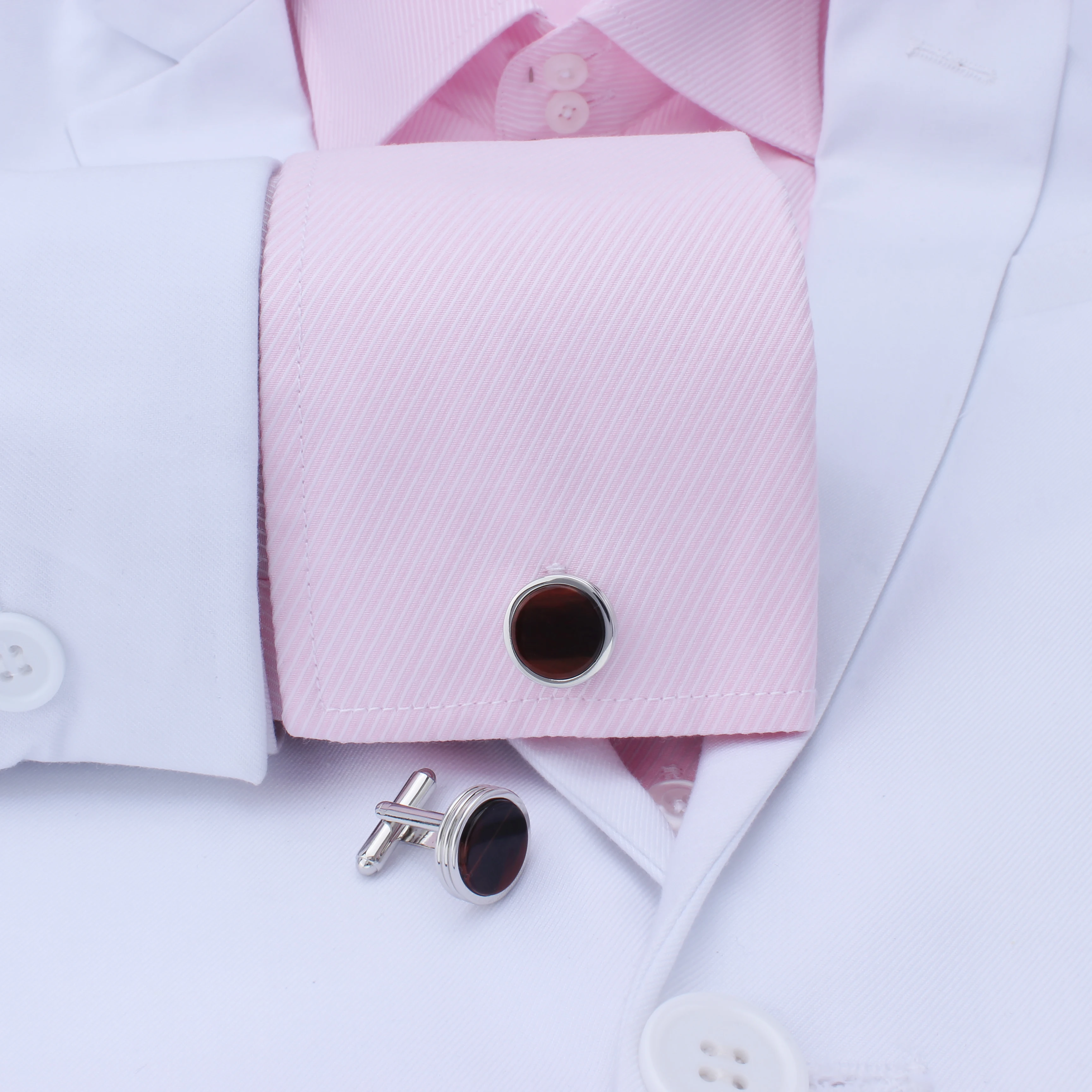 Natural Abalone Shell Cufflinks & Studs Set with Box - Men Formal Business Wedding Tuxedo Shirt Cuff Links  Accessories for Mens