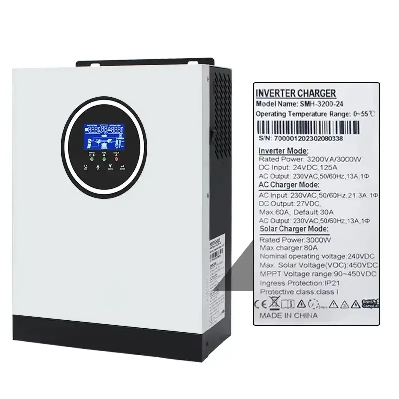 

HARS Smart 2200W 3200w 220V 12VDC 24VDC invert solar mppt Pure Sine Wave solar hybrid invert hybrid solar inverter