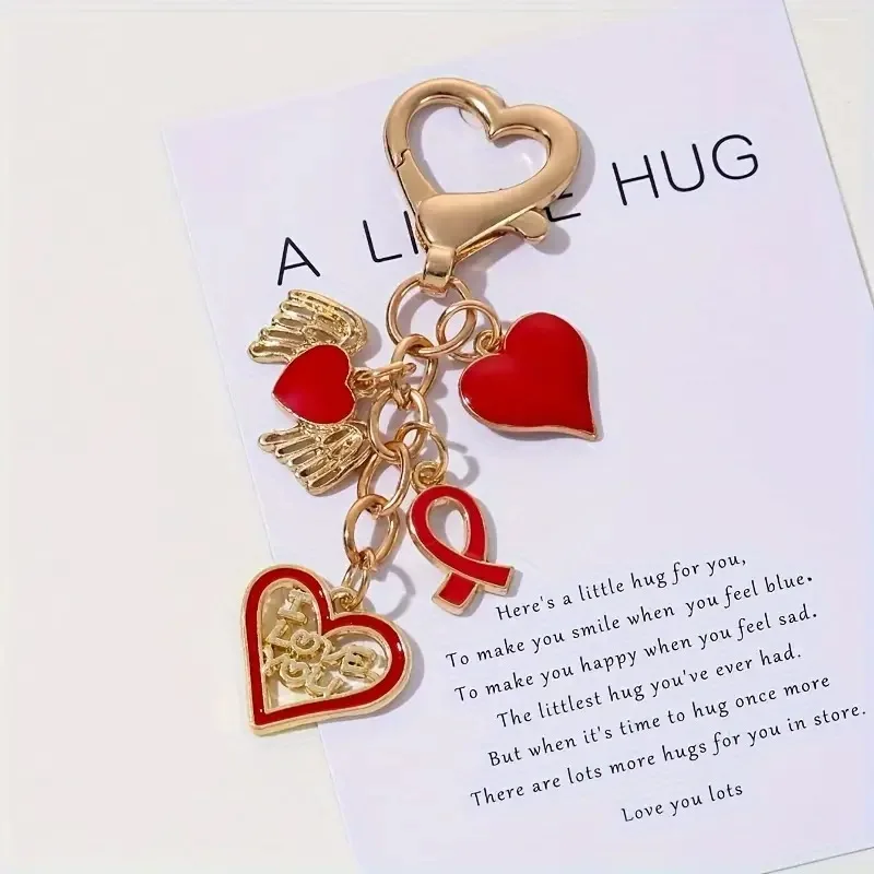 2025 New Valentine's Day Keychain Gift Unique LOVE Lipstick Cute Key Chain Letter Love Keyring Car Key Bag Pendant Gift