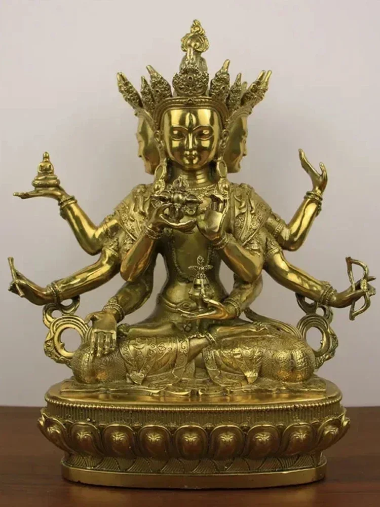 Zunsheng Buddha Mother Bodhisattva Buddha Statue Ornament Zunsheng Longevity Three Bronze Statues Handicrafts