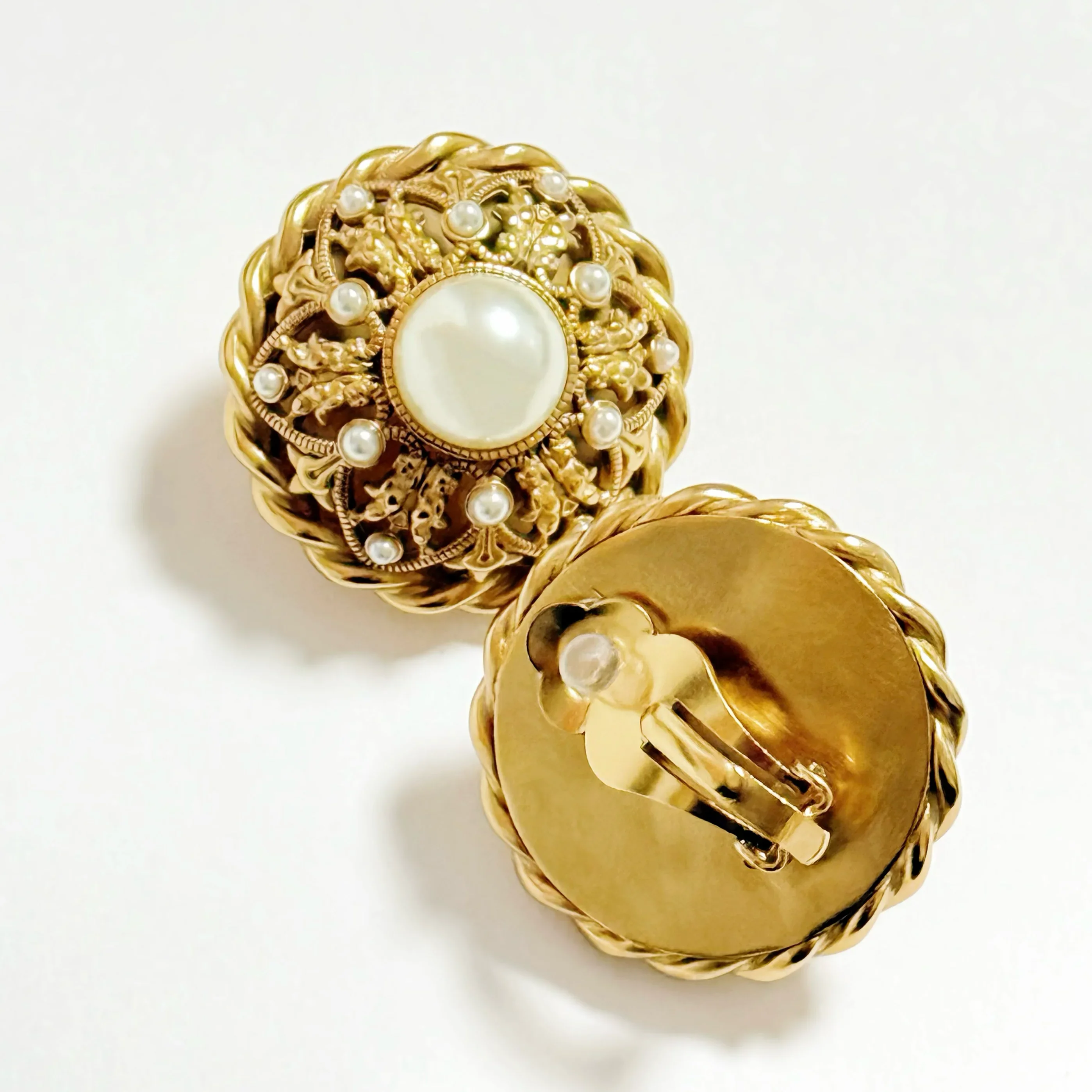 

Europe America Round Pearl Luxury Big Earring Ear Clip Women Top Quality Charm Jewelry Trend