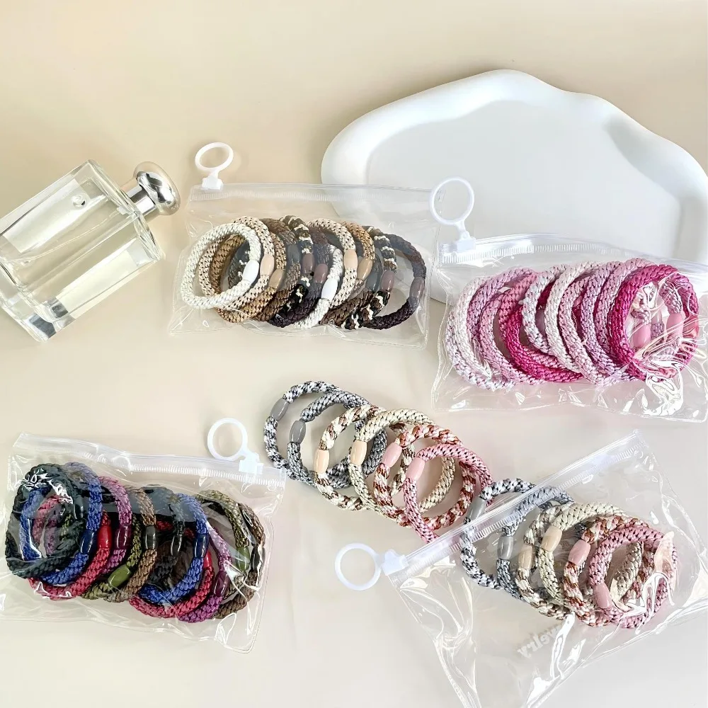 

12pcs/set Colorful Hair Rope Set High Quality Hair Ties Ponytail Holders Hair Accessories Nylon Elastic Rubber Band Party