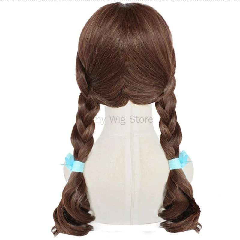 Dorothy Costume Women Halloween Dorothy Wig Brown Curly Ponytails Heat-resistant Fiber Synthetic Beautiful Princess Hair Wigs