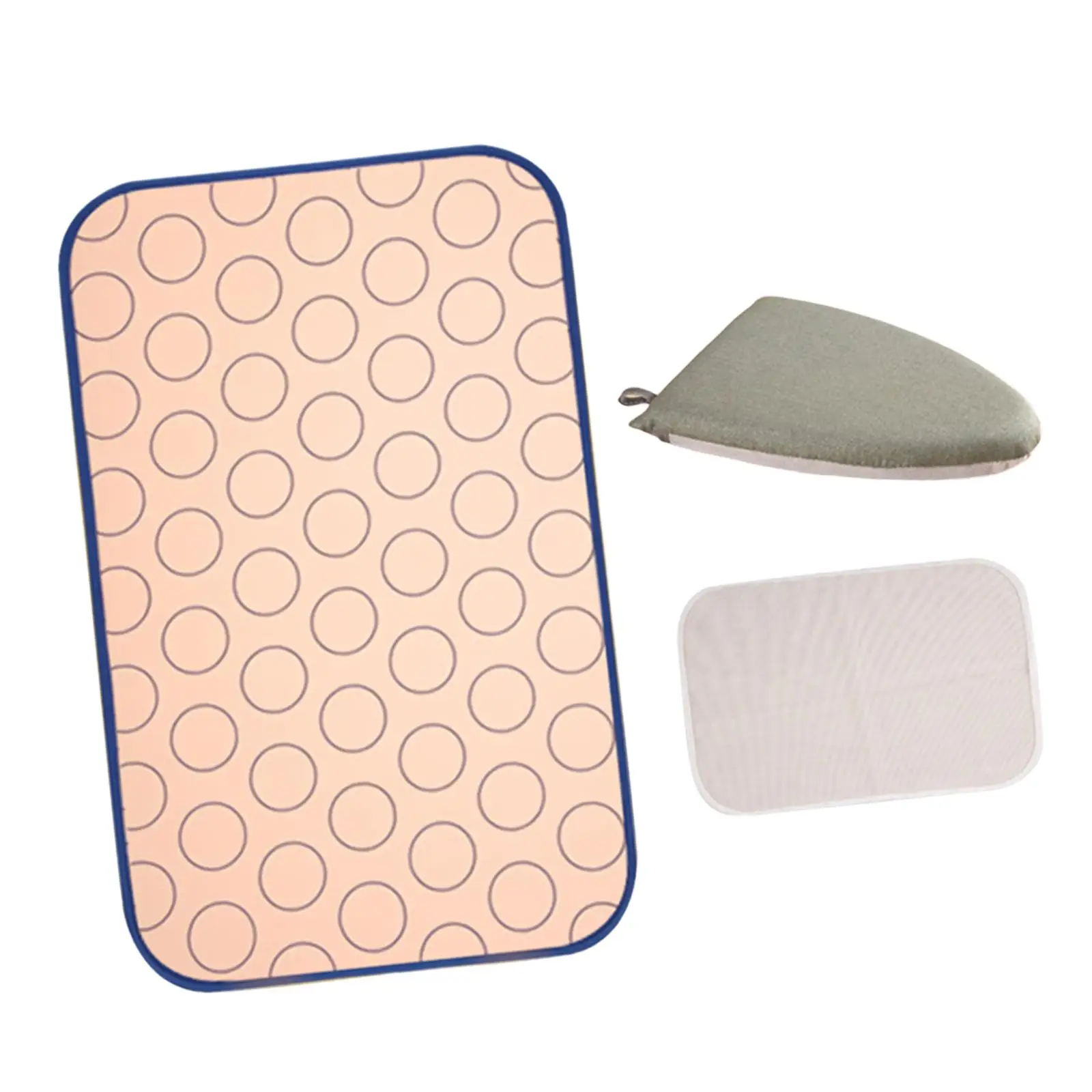 Foldable Portable Ironing Mat Heat Resistant Cotton Table Top Steamer Board Non Stick Surface Ironing Pad with Insulating Net