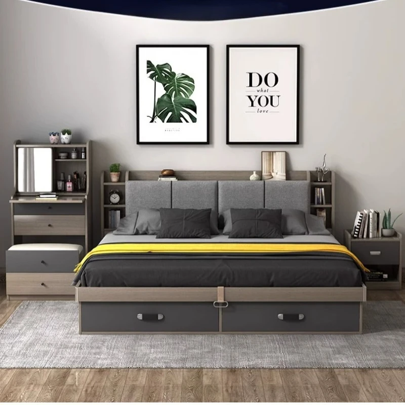 Partition With Storage Beds Japanese Futuristic Cheap Nordic Beds Fabric Modern Muebles Para Dormitorio Mid Century Furniture