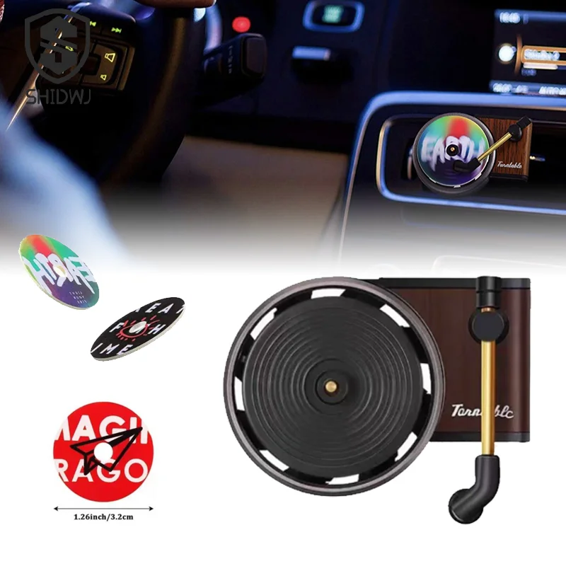

Record Player Car Air Freshener Car Fragrance Diffuser Clips Retro StyleTurntable Air Vent Outlet Aromatherapy Clip Perfume