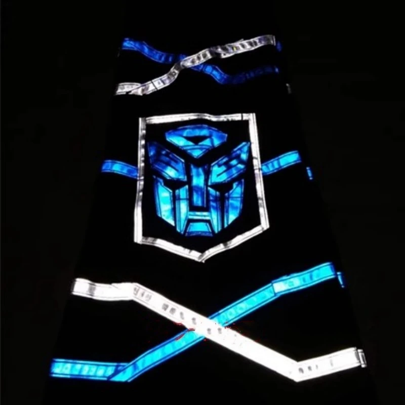 

Melbourne Shuffle Dance Pants Cool Pattern Bell-bottoms Reflective Pants Luminous Pants Women Men Dancing Trousers Stock