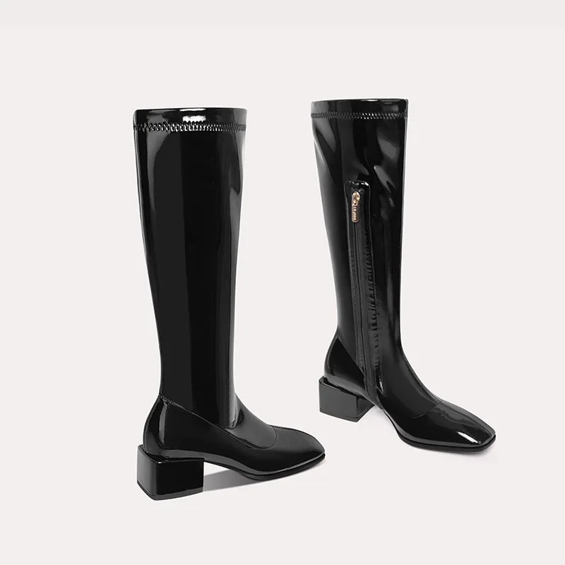 

Fashion Boots 2025 EU/US Platform Chunky Heel Knee High Rider Boots for Women Wide Calf Size 35-42