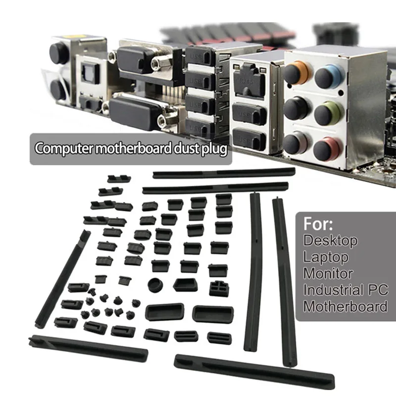 Dust Cap For Display Port Desktop Hosts Dusts Plug Set Motherboard Chassis Graphics Card Stopper Protectors Caps Cover USB RJ45