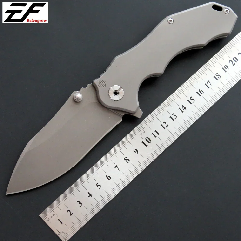 New Eafengrow Ef905 Knife 14c28n Steel Blade Tc4 Titanium Alloy Handle Pocket Knife For Outdoor Camping Hunting Edc Tool Knife