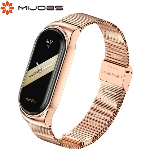 Correa de Metal para Xiaomi Mi Band, pulsera de acero inoxidable para modelos 8, 7, 6, 5 y 4