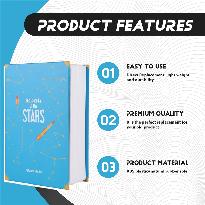 SQPP-Dictionary Book Safe Storage Box,  Safe With 3 Digital Combination Lock, Anti-Theft Safe Secret Box