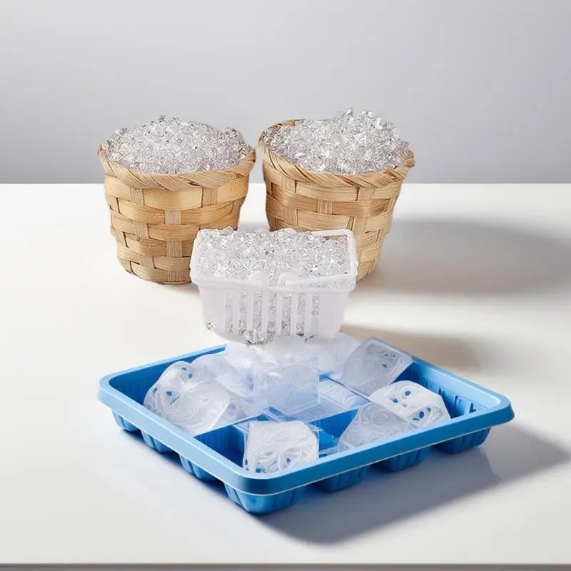 Harryhouse 1-set doorzichtige miniatuur ijsblokkenbeeldjes voor poppenhuisdecoratie