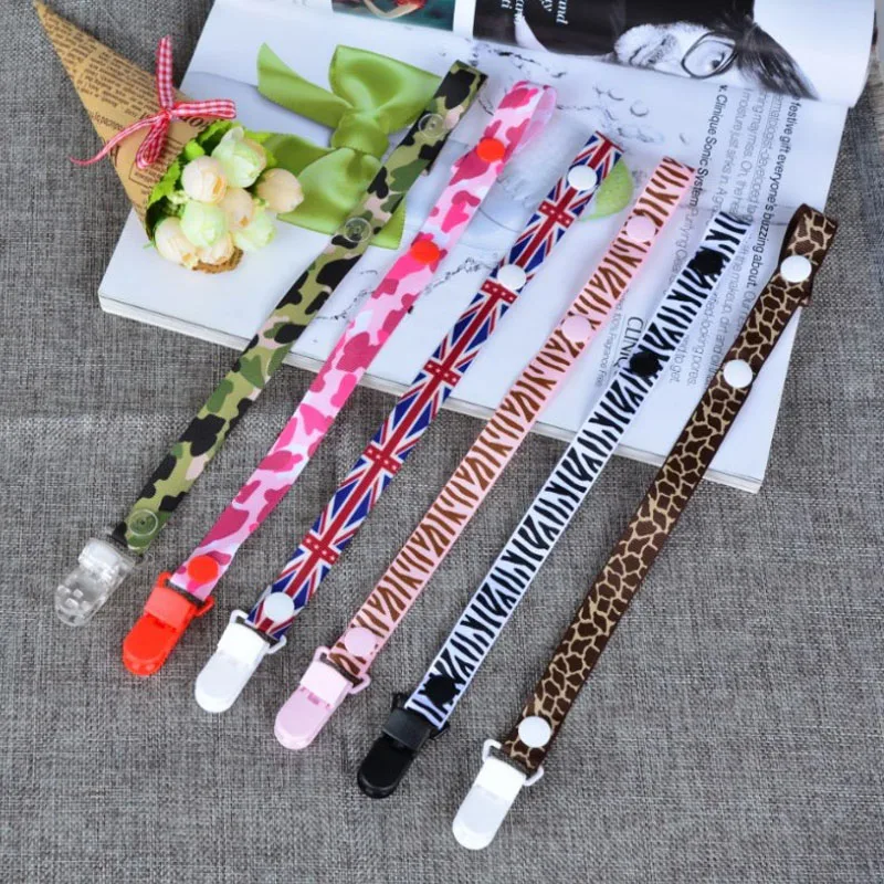 Cartoon Baby Pacifier Clip Chain Ribbon Holder For Nipples Soother Pacifier Clips Leash Strap Holder For Infant