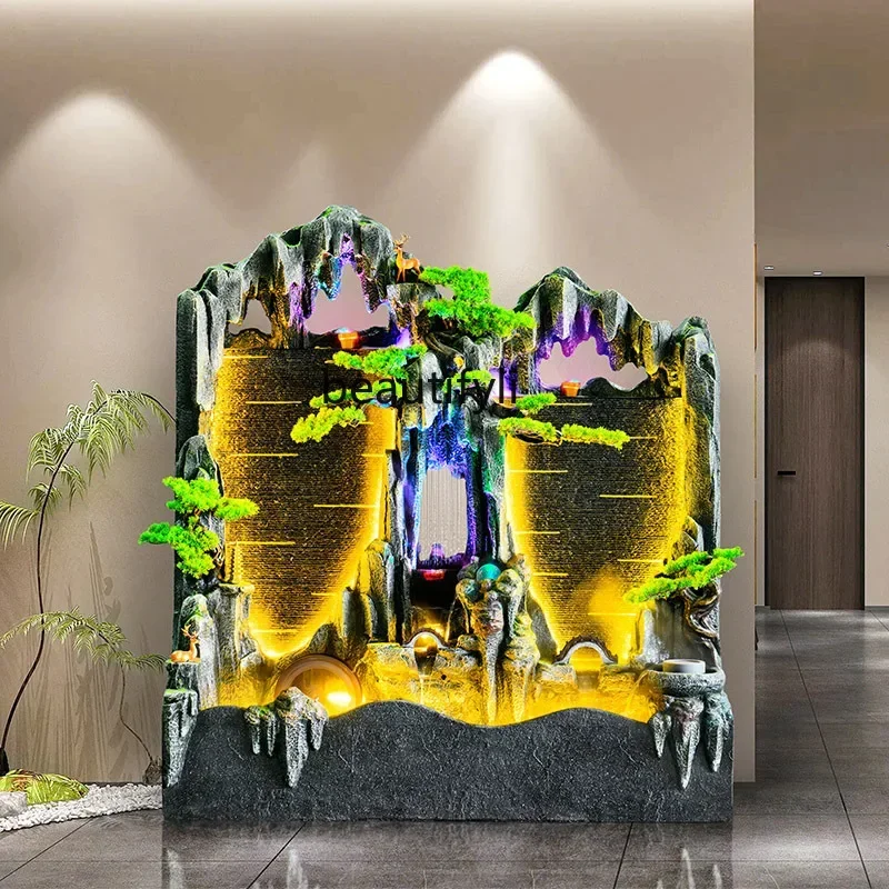 

smt14 ss newArtificial Mountain and Fountain Water Curtain Wall Screen Lucky Courtyard Fish Pond Landscape Decoration Floor Orna