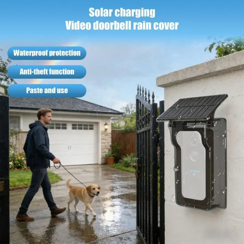 Tall Efficiency Photovoltaic Panel ABS Protective Protect for Video Doorbells Highlighting Impermeable Plan and Yearlong M4YD