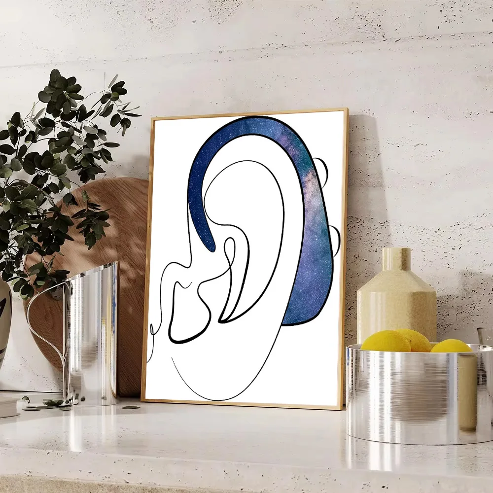 غير المؤطرة مجردة قماش جدار الفن الحد الأدنى خط صورة ديكور المنزل الحديث غرفة المعيشة غرفة نوم الشكل الهندسي المعاصر P #1