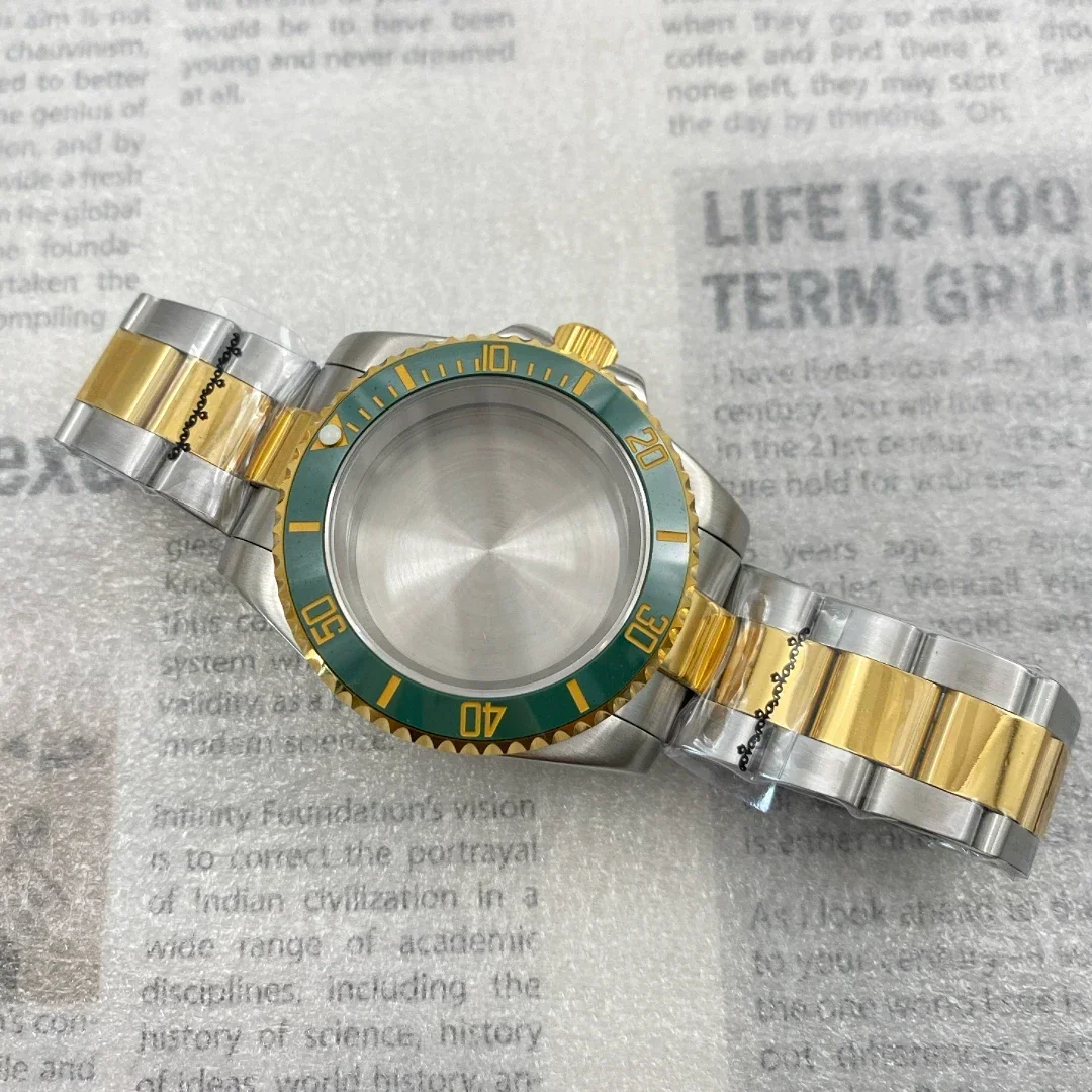 40mm prata ouro 20mm pulseira de aço inoxidável caixa de relógio para rolexs seiko japão nh35 nh36 nh34 nh38 nh70 movimento 28.5-30.5mm dial