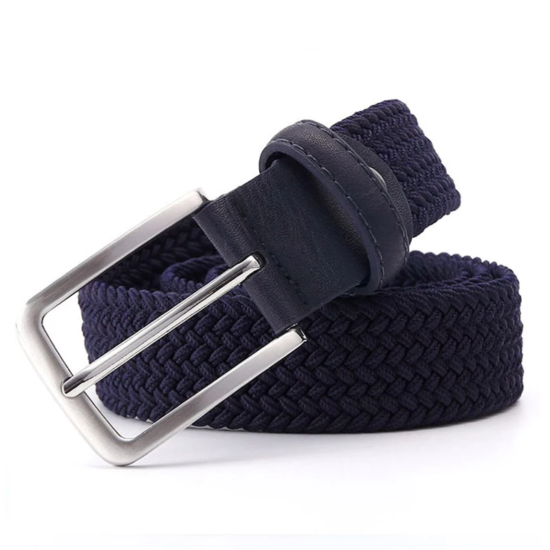 

ZLD Men's belt Genuine Alloy pin buckle Elastic belt woven waist belt new fashion casual jeans wild luxury brand the man belt