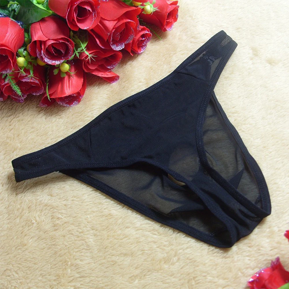 

Thong Mens Underwear Casual Comfortable See Through Sexy Lingeries Underpants Breathable G-String Knickers Mesh