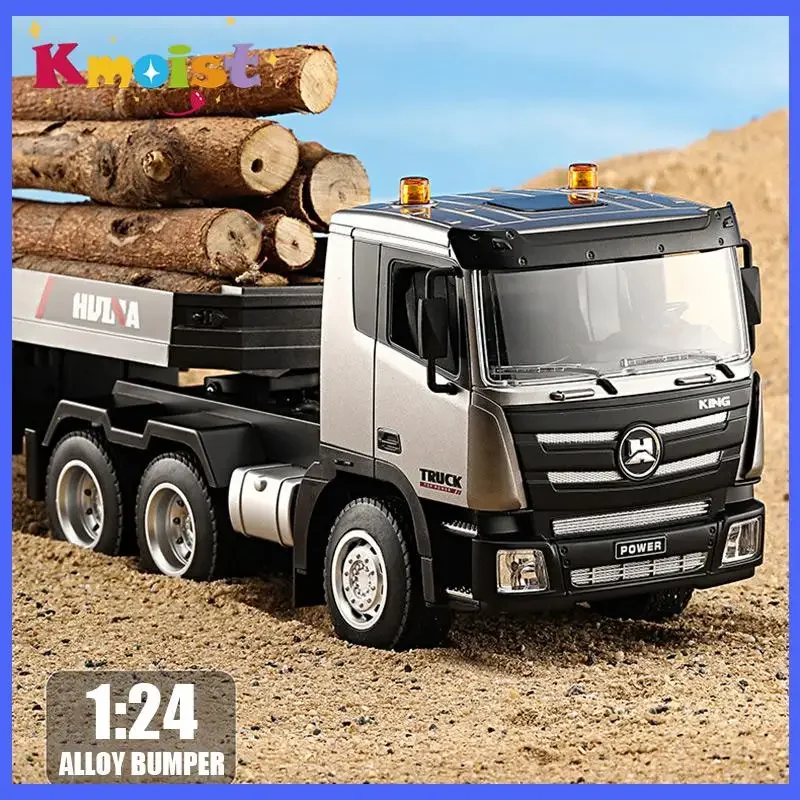 

Huina 1318 1/24 RC Trailer Truck Tractor 2.4G Remote Control Construction Radio Control Flatbed RC Truck Toys For Boys Kids Gift